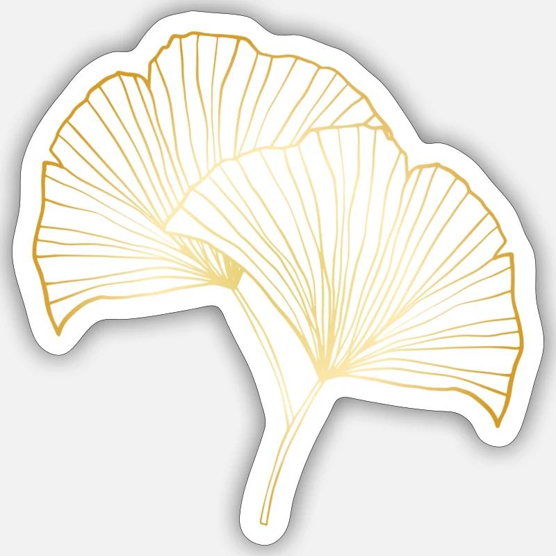 Golden Blossoms - Sticker size S (10 x 10 cm) - white matte