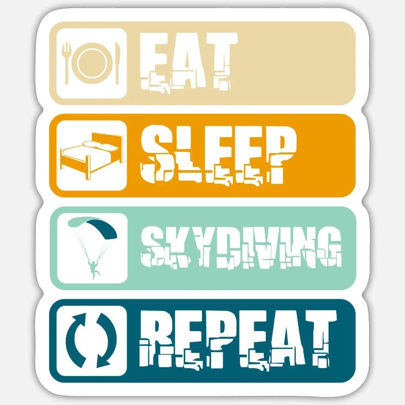 Parachutisme Ciel Chute libre - Sticker taille S (10 x 10 cm) - blanc mat