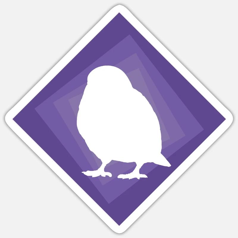 Perruche, Ailes, Oiseau - Sticker taille S (10 x 10 cm) - blanc mat