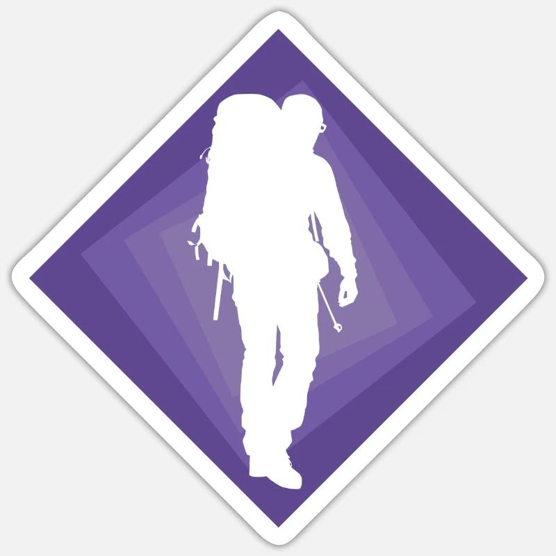Backpacker Hiking Backpacking - Sticker size S (10 x 10 cm) - white matte