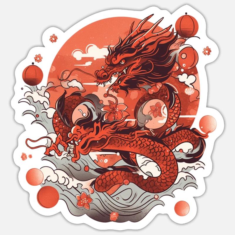 Dragon - Sticker size S (10 x 10 cm) - white matte