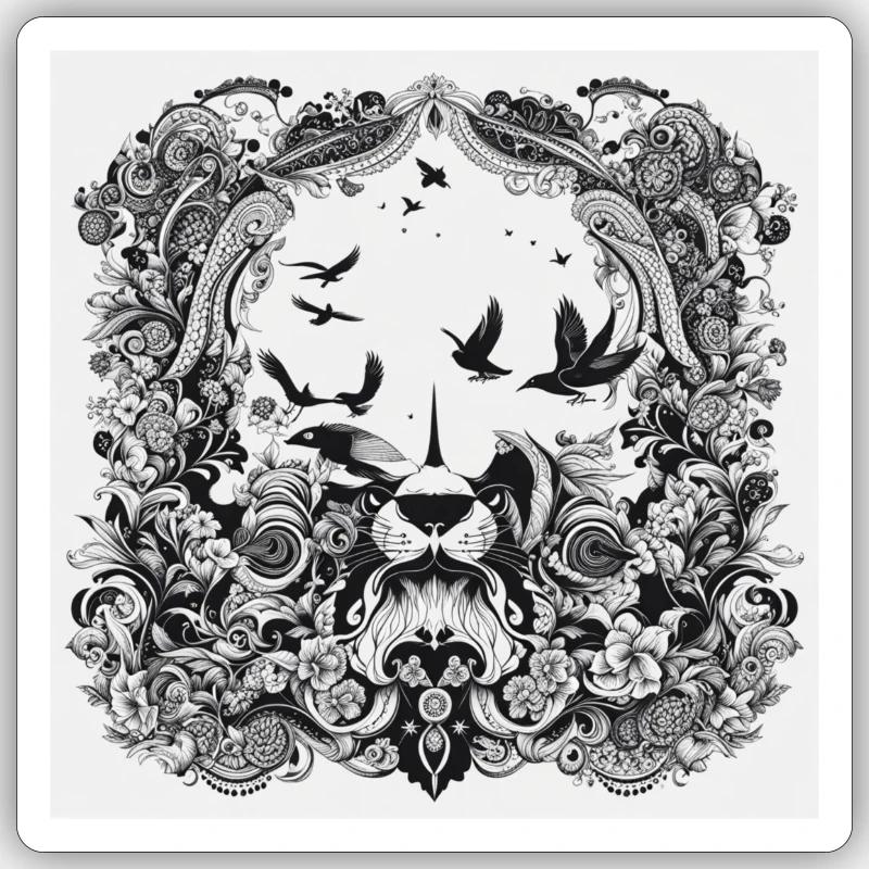 Jungel - Sticker Größe S (10 x 10 cm) - Mattweiß