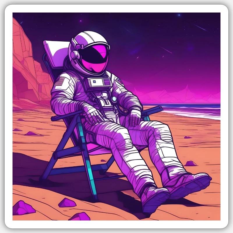 Astronaut on Mars - Sticker size S (10 x 10 cm) - white matte