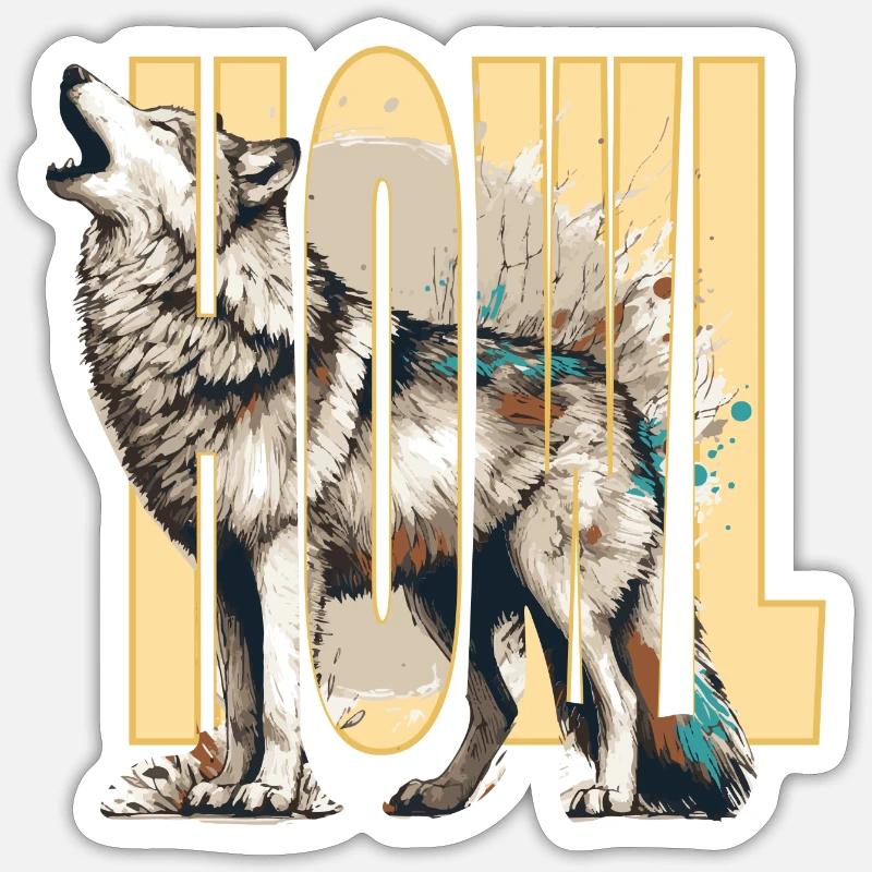 Howling Wolf Sticker size S (10 x 10 cm)