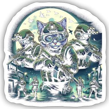 Ronronnements spéciaux - Sticker taille S (10 x 10 cm) - blanc mat - Devant
