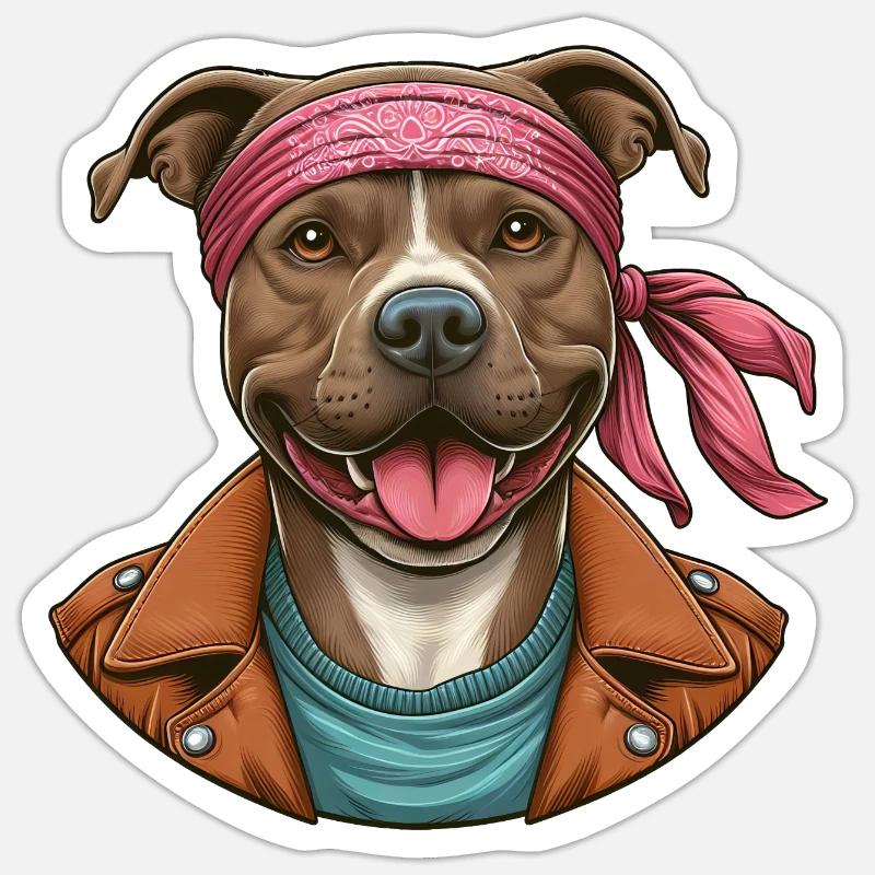 Maître de karaté Pitbull - Sticker taille S (10 x 10 cm) - blanc mat