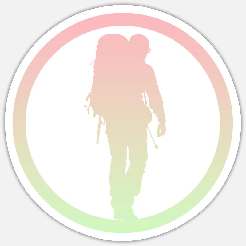 Backpacking Wanderer Wanderung - Sticker Größe S (10 x 10 cm) - Mattweiß