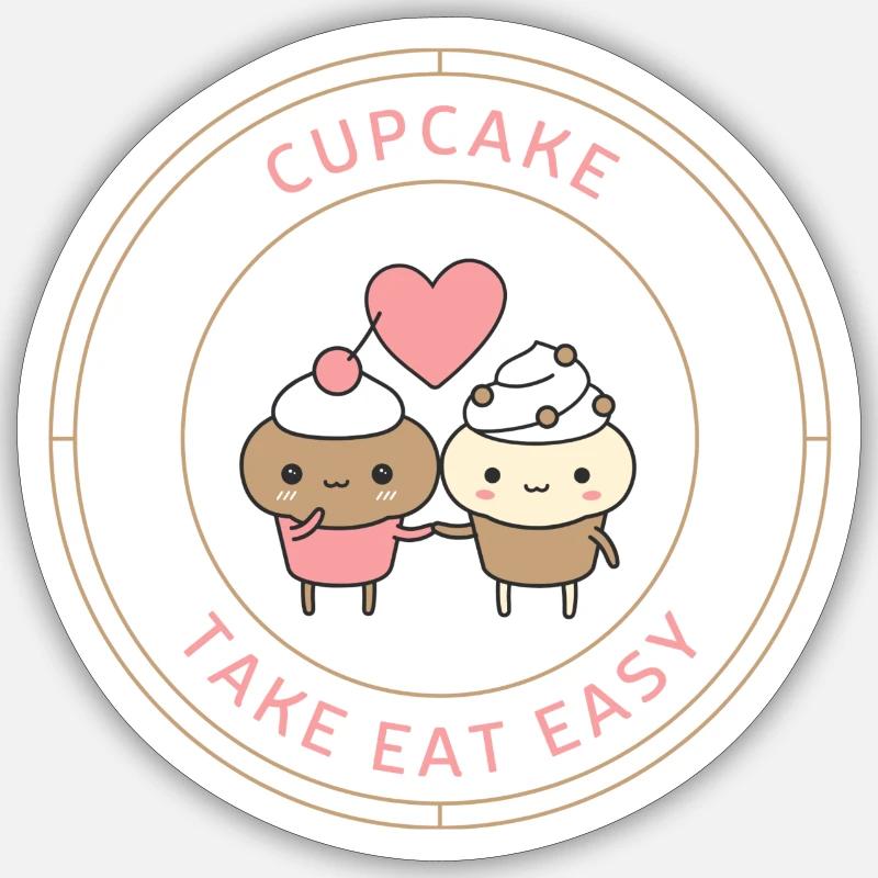 Cupcake Comic Sticker size S (10 x 10 cm)
