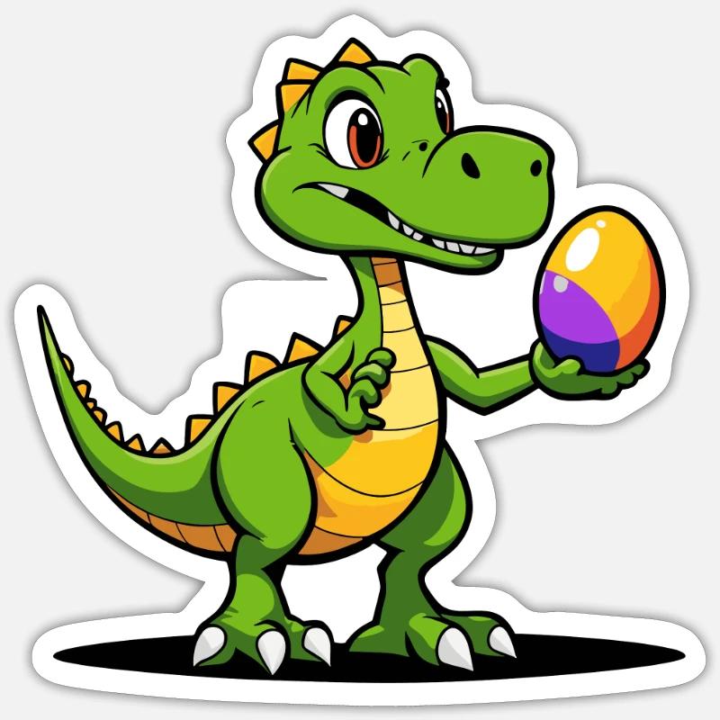 Dinosaur Easter Eggs Easter - Sticker size S (10 x 10 cm) - white matte