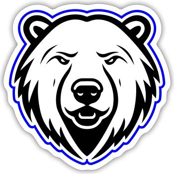 Polar Bear Head Polar Bear - Sticker size S (10 x 10 cm) - white matte - Front