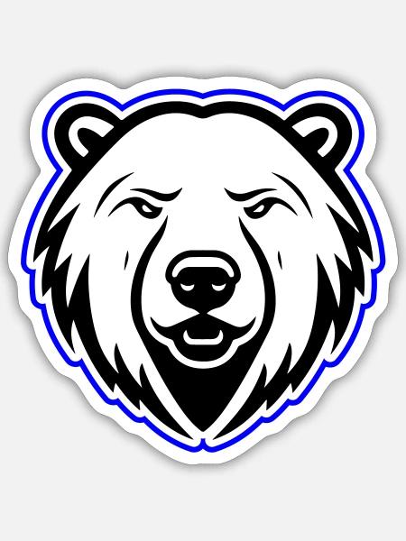 Eisbär Kopf Polar bär - Sticker Größe S (10 x 10 cm) - Mattweiß