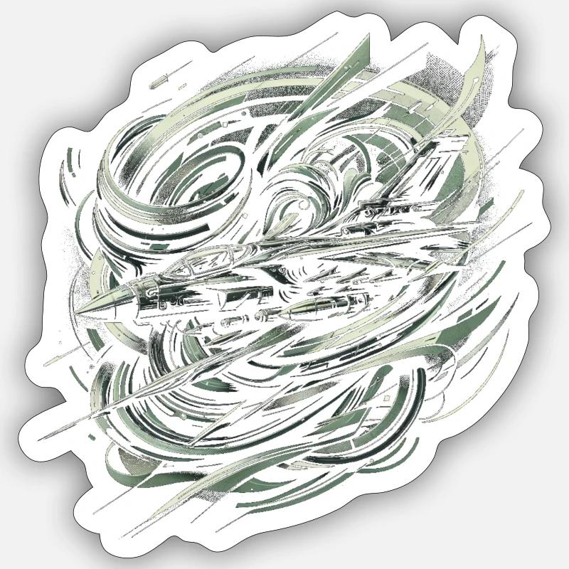 Manöver in der Luft - Sticker Größe S (10 x 10 cm) - Mattweiß