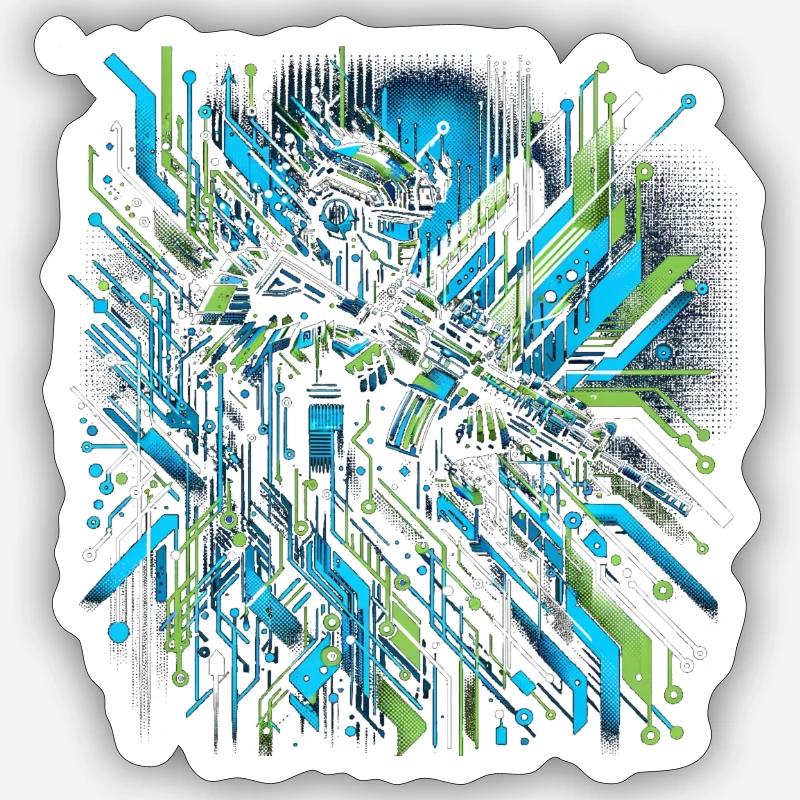 Cybernetic Soldier Interface Sticker size S (10 x 10 cm)