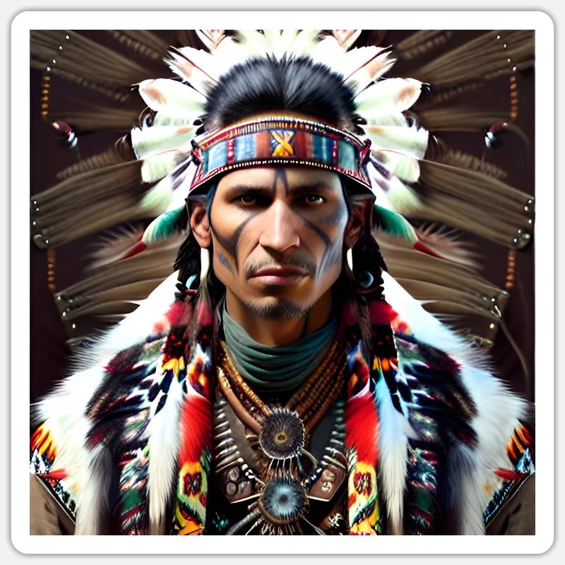 Native American Tribe Chieftain Sticker size S (10 x 10 cm)