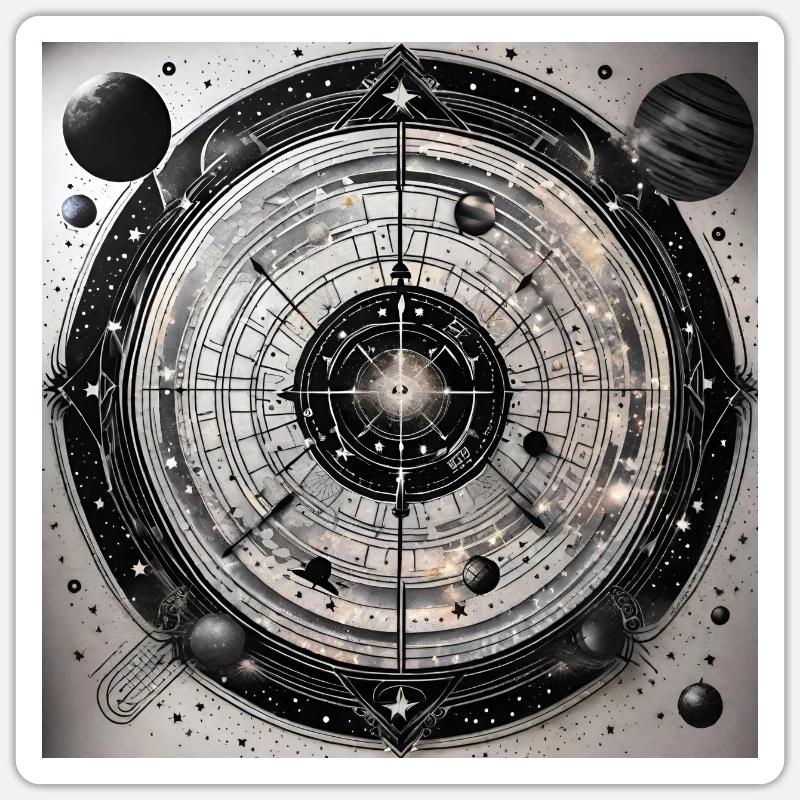 Galaxy's Edge - Interstellare Dartscheibe - Sticker Größe S (10 x 10 cm) - Mattweiß