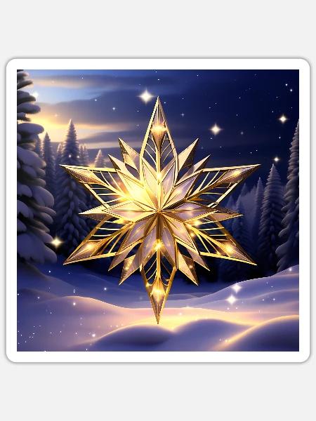 beautiful christmas star - Sticker Größe S (10 x 10 cm) - Mattweiß