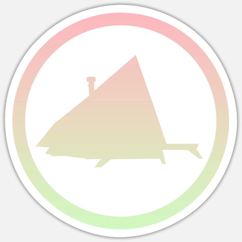 Camping Glamping Camping - Sticker Größe S (10 x 10 cm) - Mattweiß