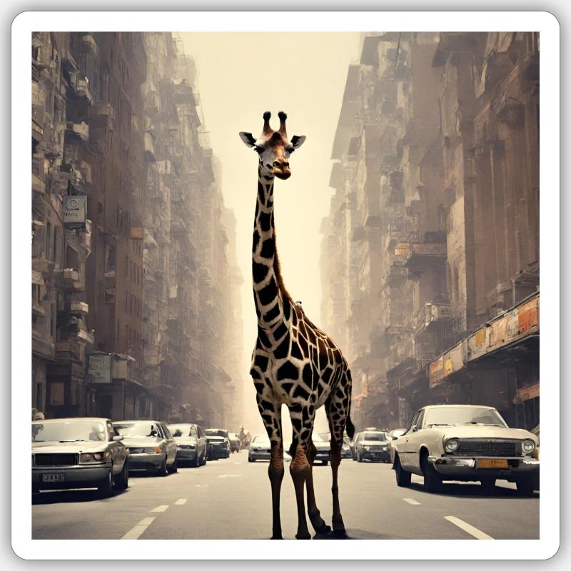 Giraffe - Sticker size S (10 x 10 cm) - white matte