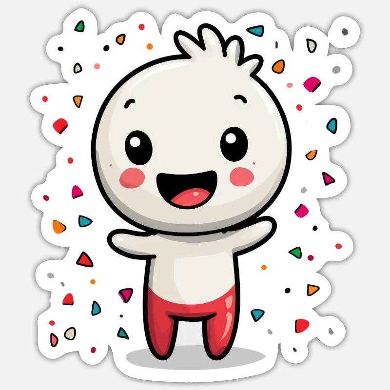 Fasnachtsfreude mit Konfetti - Sticker Größe S (10 x 10 cm) - Mattweiß
