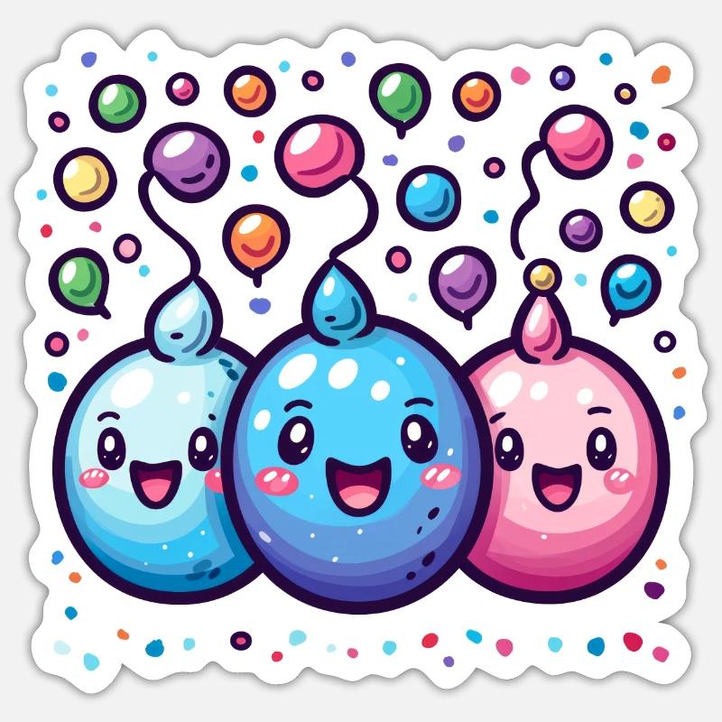 Carnival joy with confetti - Sticker size S (10 x 10 cm) - white matte
