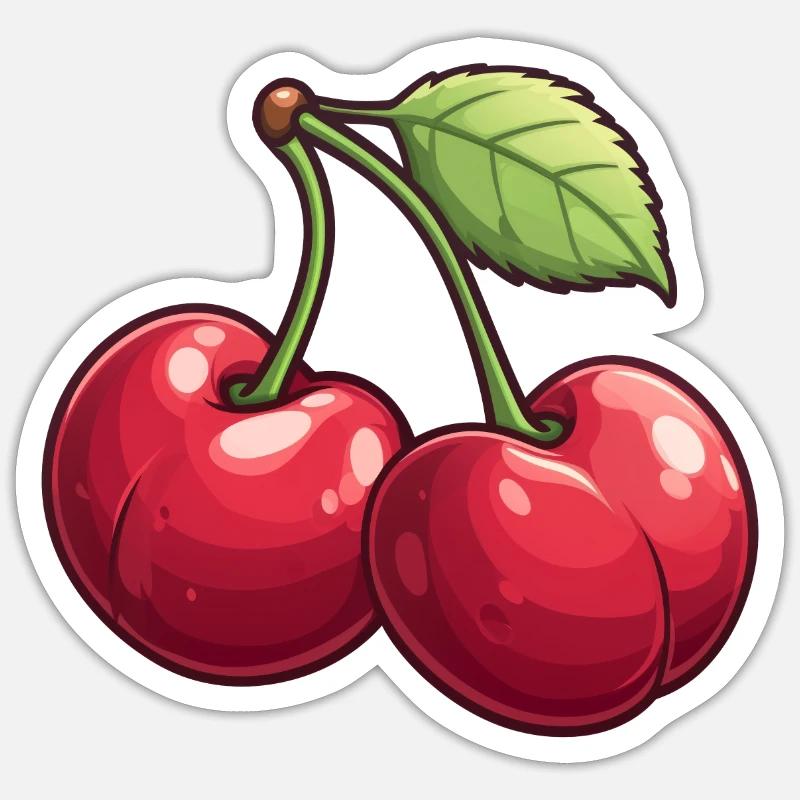 Cherry - Sticker size S (10 x 10 cm) - white matte