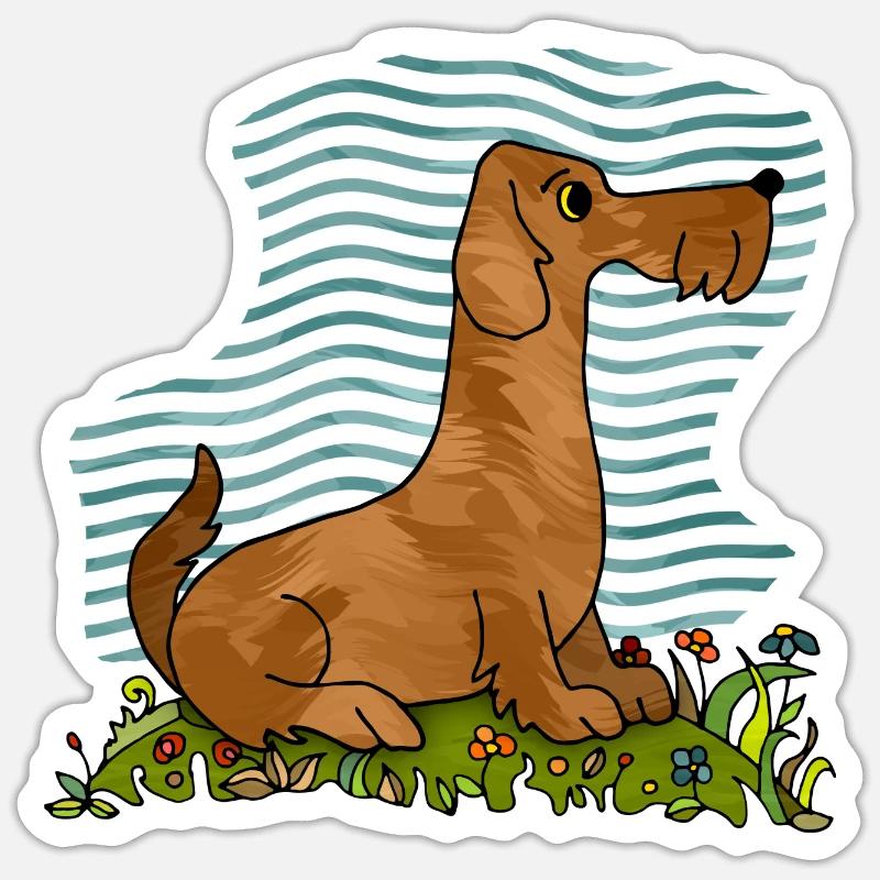 Hund - Sticker Größe S (10 x 10 cm) - Mattweiß