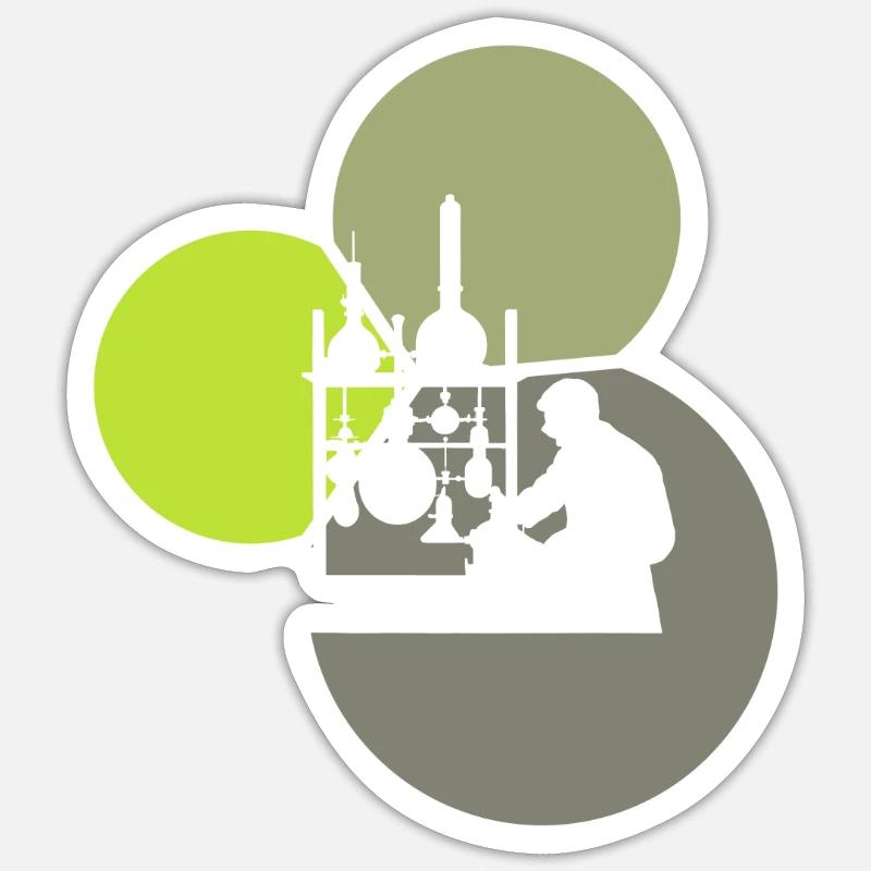 Molekül Molekül Chemisch - Sticker Größe S (10 x 10 cm) - Mattweiß