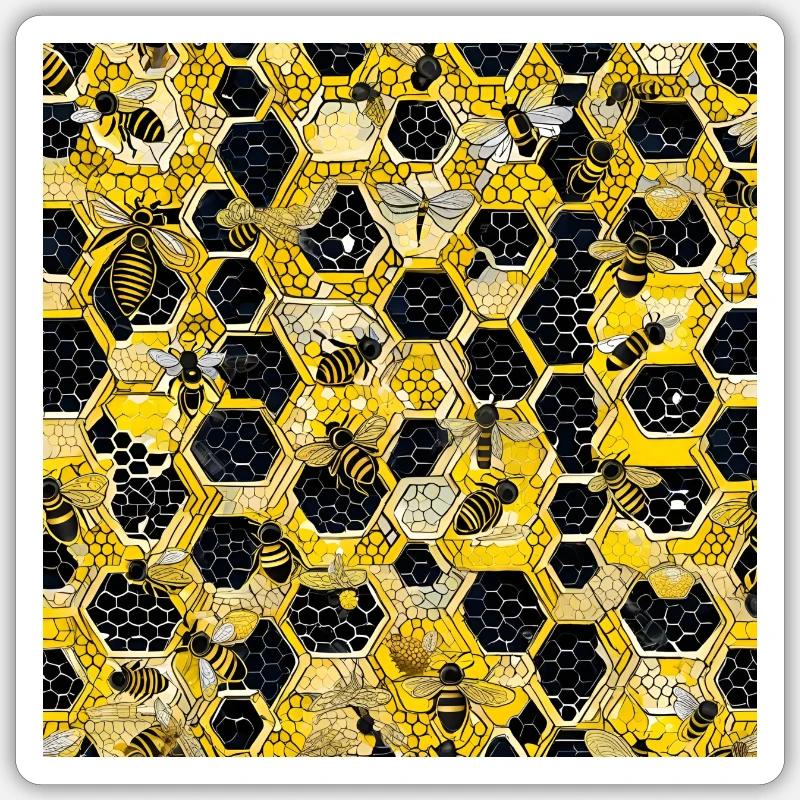 À l’intérieur de la ruche - Sticker taille S (10 x 10 cm) - blanc mat