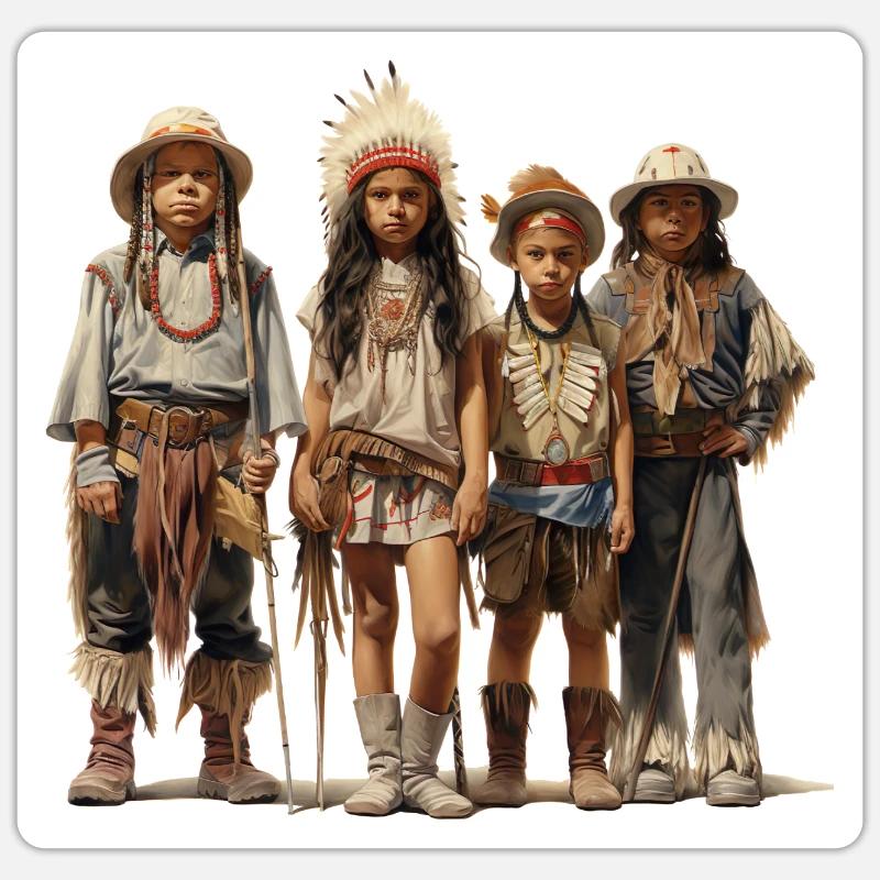 Déguisement de carnaval avec imagination - Sticker taille S (10 x 10 cm) - blanc mat