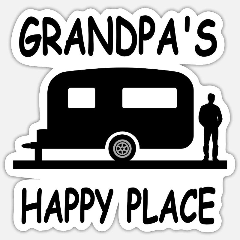Camping - Sticker taille S (10 x 10 cm) - blanc mat