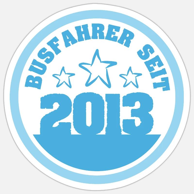 Busfahrer 2013 - Sticker Größe S (10 x 10 cm) - Mattweiß