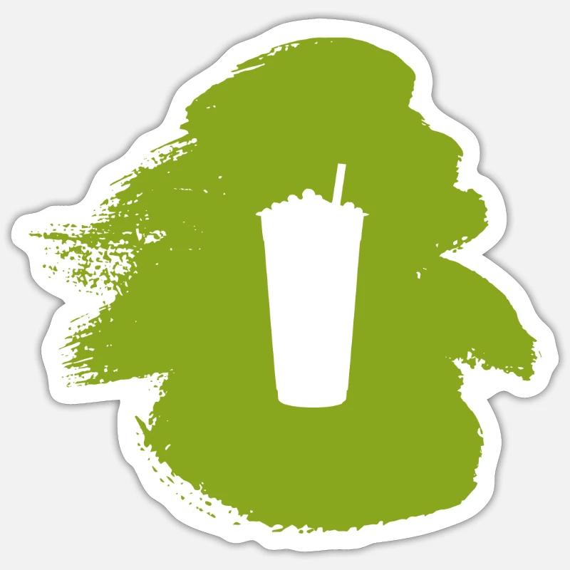 Bubbletee Boba Boba - Sticker Größe S (10 x 10 cm) - Mattweiß