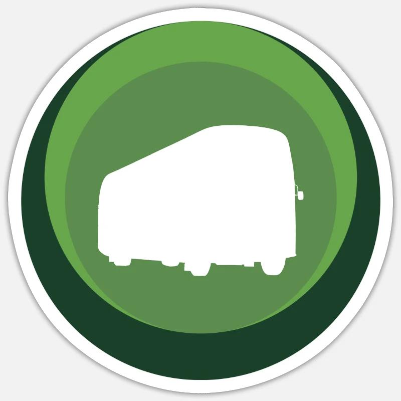 Bus Bus Busfahrer - Sticker Größe S (10 x 10 cm) - Mattweiß