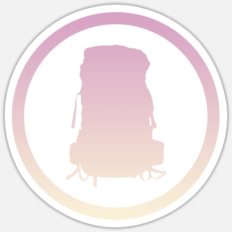 Backpacking Hike Backpack - Sticker size S (10 x 10 cm) - white matte