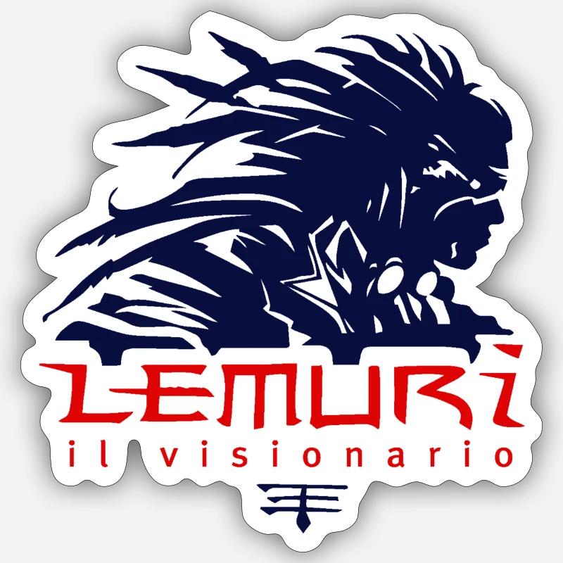 Lemuren der Visionär - Sticker Größe S (10 x 10 cm) - Mattweiß