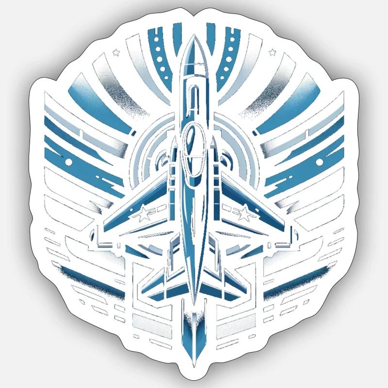 Überschall-Flug-Emblem - Sticker Größe S (10 x 10 cm) - Mattweiß