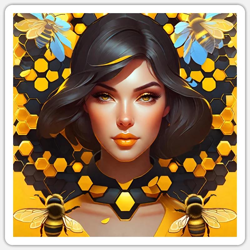Queen Bee - Sticker size S (10 x 10 cm) - white matte