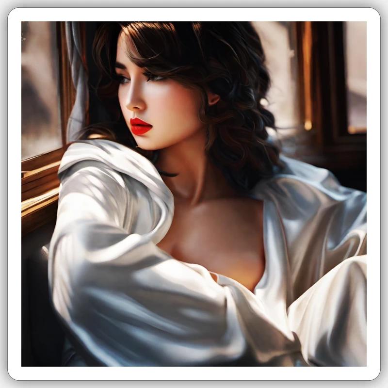 Dame - Sticker taille S (10 x 10 cm) - blanc mat