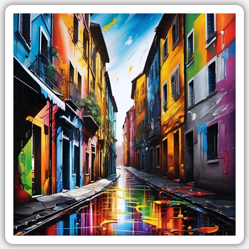 Fantastische Straßen Sticker Größe S (10 x 10 cm)