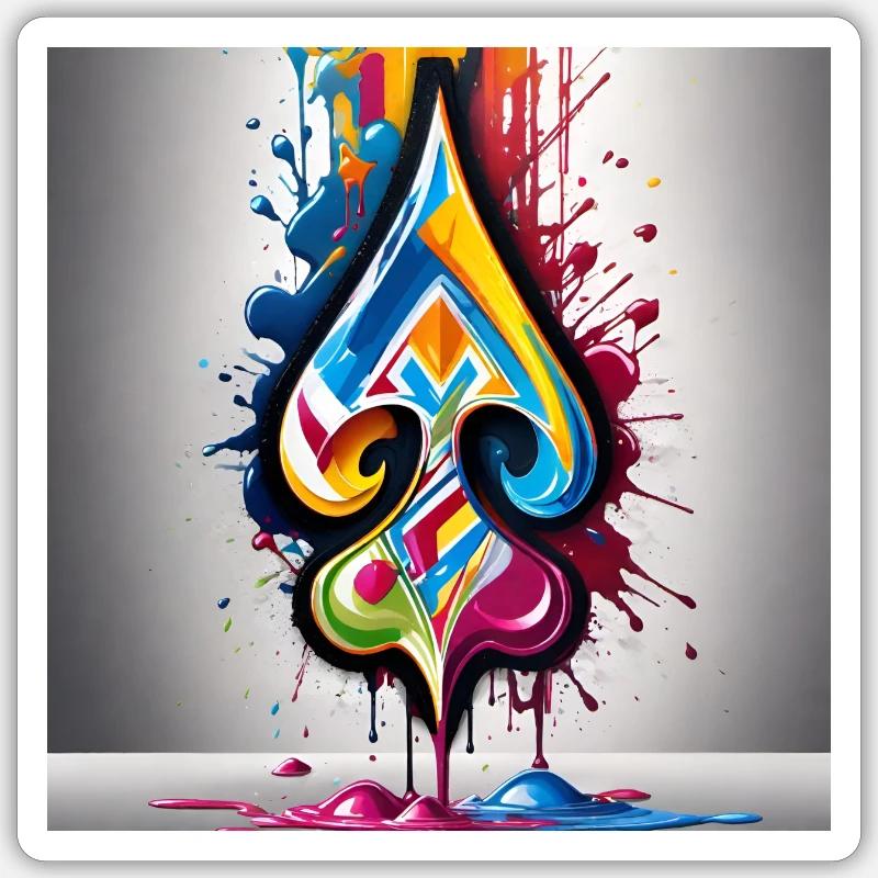 Graffiti Bêches - Sticker taille S (10 x 10 cm) - blanc mat