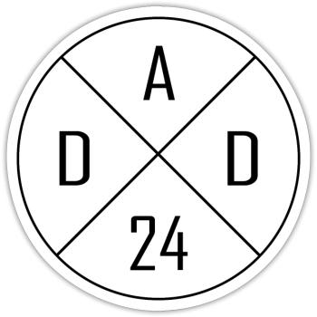 Dad 24 Circle Cross Design - Sticker size S (10 x 10 cm) - white matte - Front