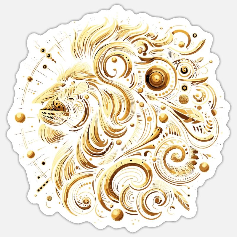 Lion Gold Patterns Sticker size S (10 x 10 cm)