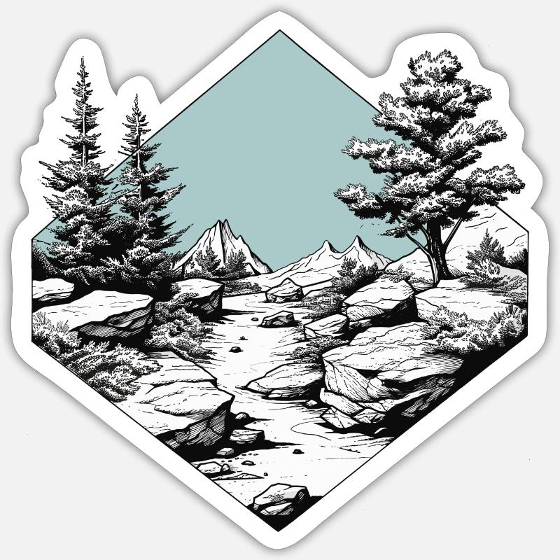Mountain silence Sticker size S (10 x 10 cm)