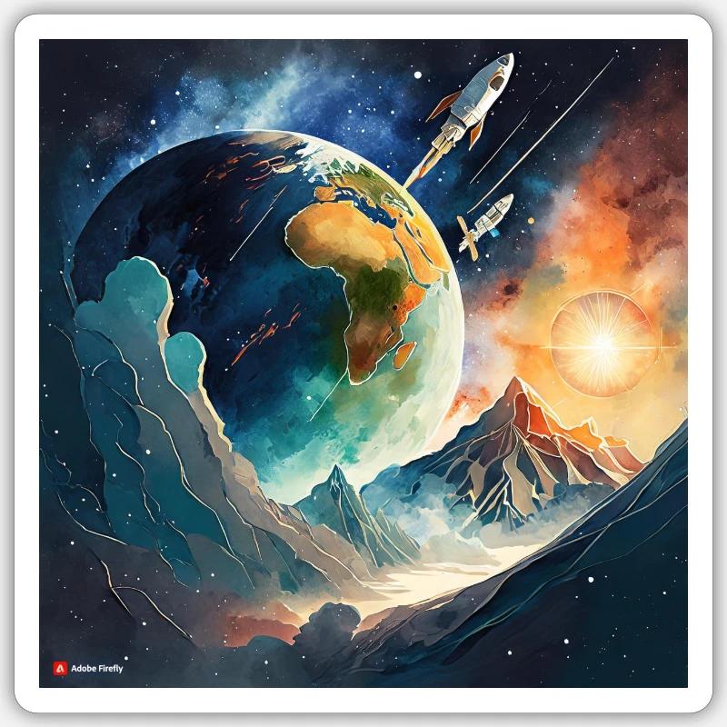 Space cap Sticker size S (10 x 10 cm)