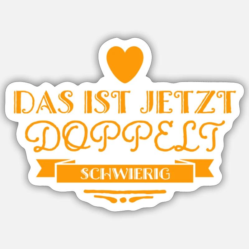 C’est doublement difficile aujourd’hui - Sticker taille S (10 x 10 cm) - blanc mat