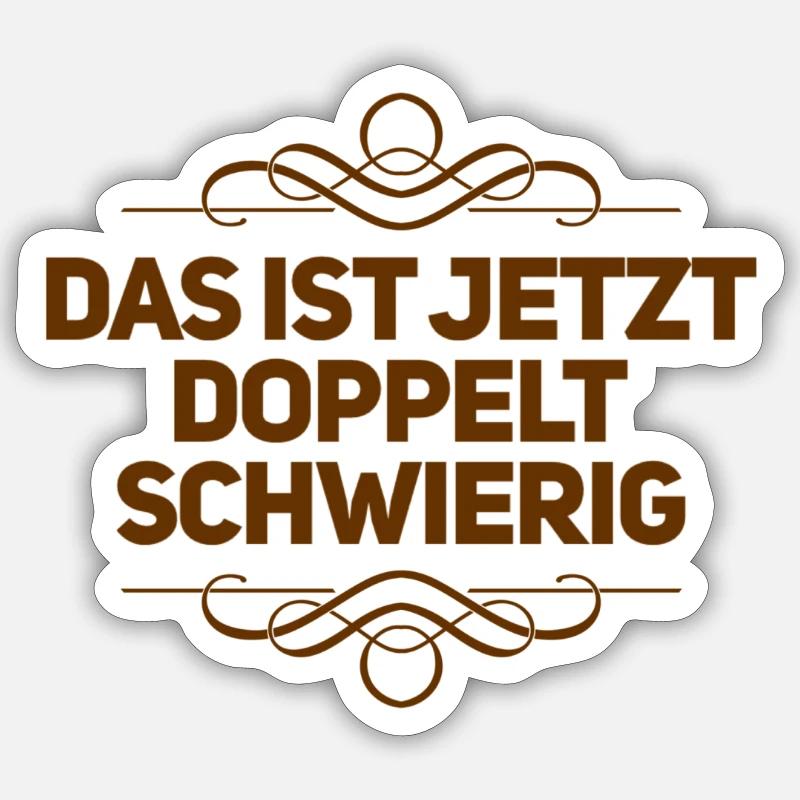 doubly difficult - Sticker size S (10 x 10 cm) - white matte