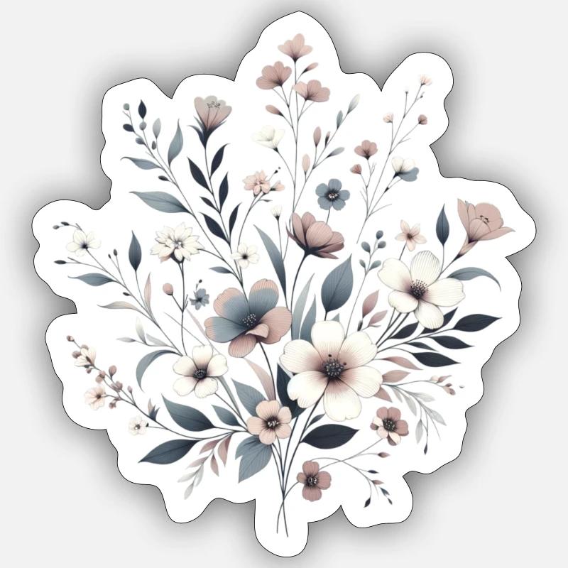 Floral Pattern Sticker size S (10 x 10 cm)