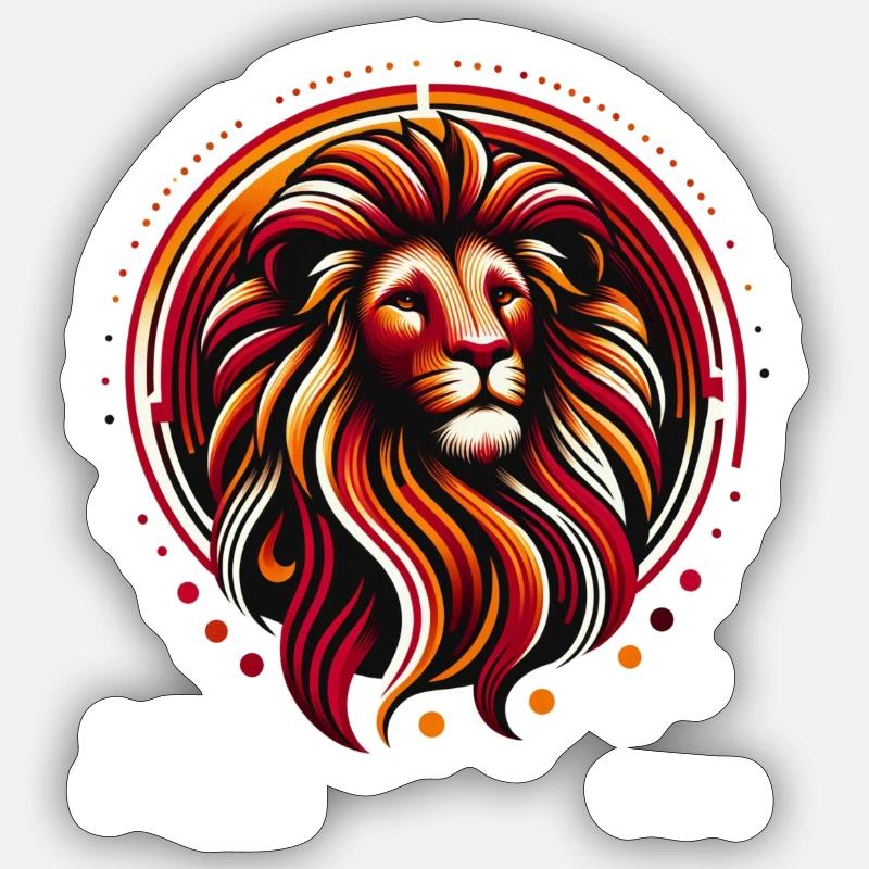 Löwe 2 - Sticker Größe S (10 x 10 cm) - Mattweiß
