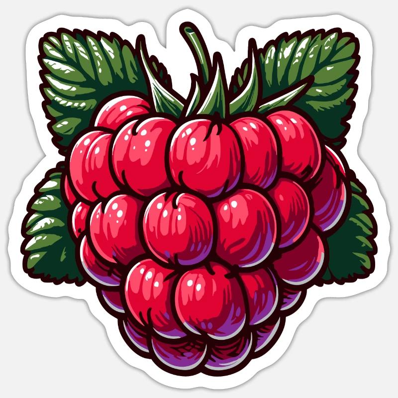 Raspberry - Sticker size S (10 x 10 cm) - white matte
