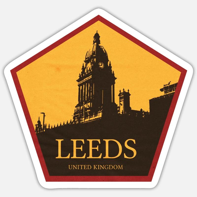 Leeds Clock Tower Silhouette - Sticker size S (10 x 10 cm) - white matte